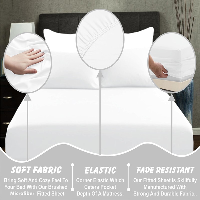 AmigoZone Fitted Sheet Super King - Soft Brushed Microfiber Easy