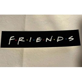 Awareness Vinyl Friends TV Show Logo Black and White Color Decal Sticker 5" Long, 1 1/4" Tall