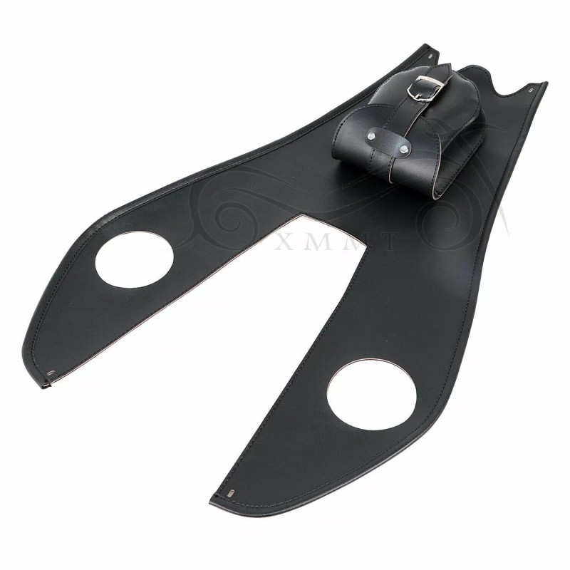 Generic Black Leather Gas Tank Bag Panel Cover Pad W/