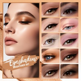 LANGMANNI 8Colors Dual-Ended Cream Eyeshadow Stick Set – Silky Smooth, Waterproof & Transfer-Proof, Built-in Blender Brush, All-Day Matte & Shimmer Wear Eye Makeup(#B)