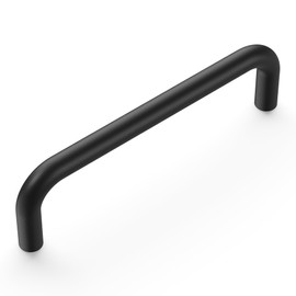 Hickory Hardware 1 Pack Solid Core Kitchen Cabinet Pulls, Luxury Cabinet Handles, Hardware for Doors & Dresser Drawers, 3-3/4 Inch (96mm) Hole Center, Matte Black, Wire Pulls Collection