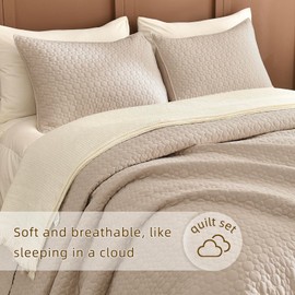 Lady Ann Oversized King Bedspreads Set for 120x120 Extra Bed, Wheat Leaves Print Summer Lightweight California King Quilt Coverlet Ultra Soft Luxurious Thin Comforter Bed Cover