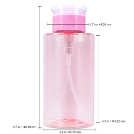 10oz Pink Push Down Pump Dispenser Empty Refillerble Bottle with Flip Top Cap - for Nail Polish, Travel, Cosmetics Packaging