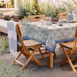 Bnejvif French Country Tablecloth, Floral Rectangle Tablecloth, Rectangle Tablecloth Waterproof Fabric Wrinkle Free Durable Paisley Tablecloth for Rectangle Tables 60 X 84, 60 X 102, 60 X 120 Inch