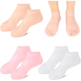 3 pares de calcetines de silicona suaves y elásticos para hidratar los pies suaves para mujer.
