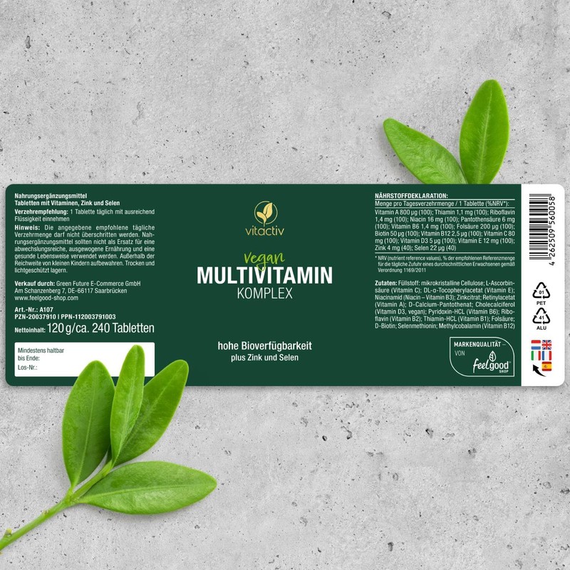 VITACTIV Multivitamin Complex - 240 Multivitamin Tablets - Vitamins A-Z