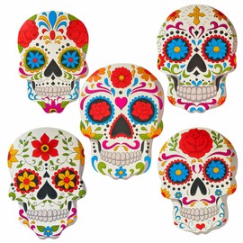 eBoutik -Halloween Day of The Dead Party Decoration Set - Colourful Swirls & Sugar Skulls Bunting - El Día de los Muertos Hanging & Ceiling Decorations