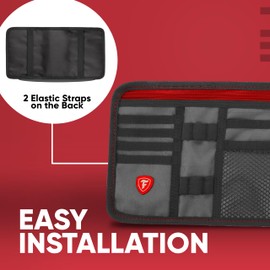 Firestone - Paquete de 2 organizadores de visera para coche | Organizador de coche de 8 compartimentos para visera | Organizador de coche y camión con soporte y ranuras para anteojos de sol, licencia,