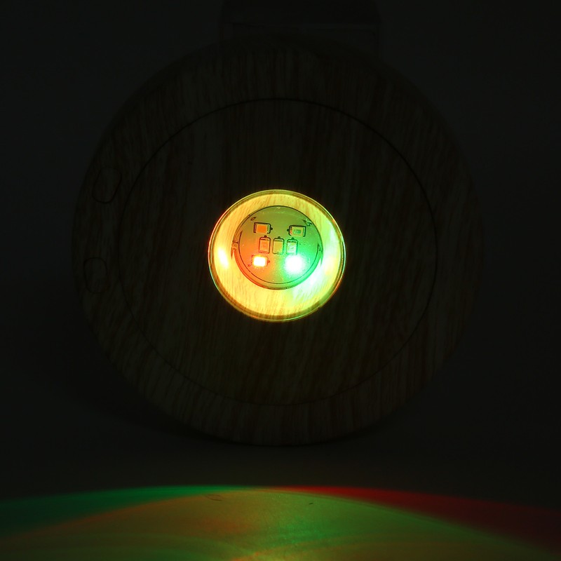 Wood Light Display Base 360 Degree Rotation Beech Grain Colorful