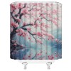 YSATNSFT Cherry Blossom Shower Curtain Japanese Asian Oil Painting Abstract