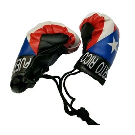 BUNFIREs Puerto Rico Rican Flag Mini Banner Boxing Gloves Rear View Mirror