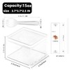 FZJ 50 Pack 15OZ Square Clear Plastic Dessert Cups with