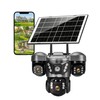 Solar Security Camera Outdoor Wireless, Triple Lens PTZ Camera, 360°