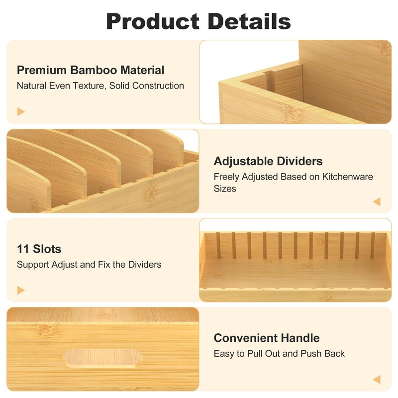 Housolution Pull Out Food Container Lid Organizer with Sliding Rail,