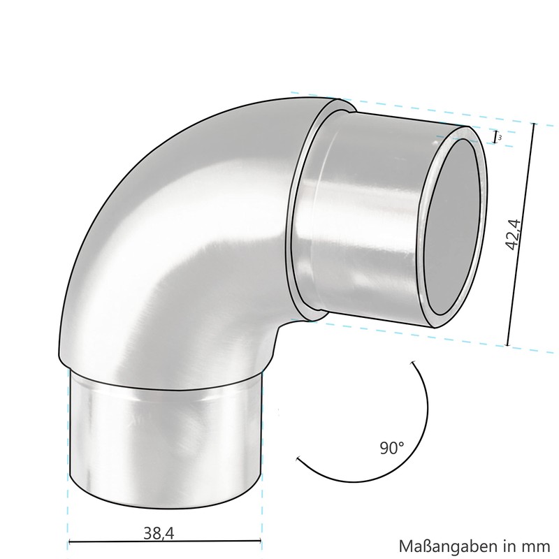 Stainless Steel Round Arch for 42.4 mm Pipes - V2A