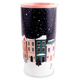 Steel Mill & Co Holiday Village Stainless Steel Tumbler, Festive Coffee/Tea Cup with Charming Christmas Design, Holiday Village