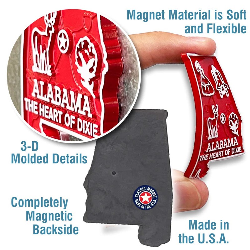 Alabama Small State Magnet by Classic Magnets, 1.5" x 2.3",