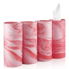 SINGARO SINGARO Car Tissue Holder, 4 Pack Car Cup Holder Facial Tissues with Kleenex Travel Tissue Bag, Quick and Convenient Flower Combination Car Tissue Box(4 Canisters/200 Tissues) Orange