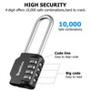 SharkByte Combination Long Padlock [2.6" Long Shackle] 4 Dial Heavy