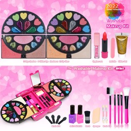 pretend makeup set Fake Make Up - Girls Makeup Set for Kids Girl Children Princess Play Makeup Game Christmas Birthday Gifts for 3-10 Years Old Girls Gift
