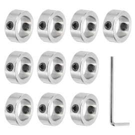 sourcing map Shaft Collar 12mm Bore Aluminum Alloy Clamping Collar with M4 Screws and Wrench for CNC Parts, Machine Tools, Wheelbarrow, Lawn Tractor Silver 1 Set