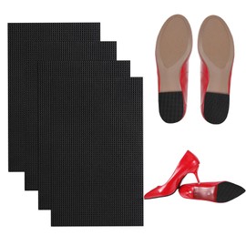 4 PCS Enhanced Cuttable Rubber Pads,Rubber Tape,Rubber Grip Tape,Multi-function Thin Rubber Sheet,Waterproof,Anti-Slip,for Furniture Feet,Chair Legs,Tables,Sofas,DIY Crafts Floor Buffer (Black)