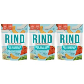 RIND Snacks Coco-Melon Dried Fruit Superfood, Organic Coconut, Watermelon, Cantaloupe, High Fiber, Vegan, Paleo, Whole 30 Non-GMO 3oz, 3 Pack (packaging may vary)