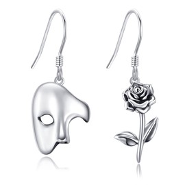 ONEFINITY Mask Dangle Earrings 925 Sterling Silver Theatre Jewelry Gifts for Women Men Girls