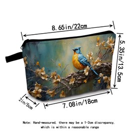 MoCaliduccious A Gift For Bird Lovers Robin Bird Print Women Makeup Bag Travel Cosmetic Bag Organizer Small Zipper Toiletry Bag