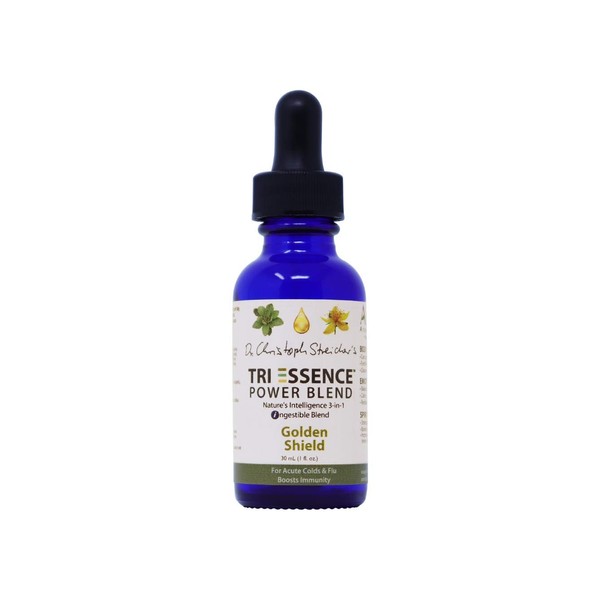 Golden Shield Tri-Essence Power Blend - Blended with Natural Herbal Extracts, Flower Essences, and Essential Oils - Size: 240mL (8 fl. oz.)