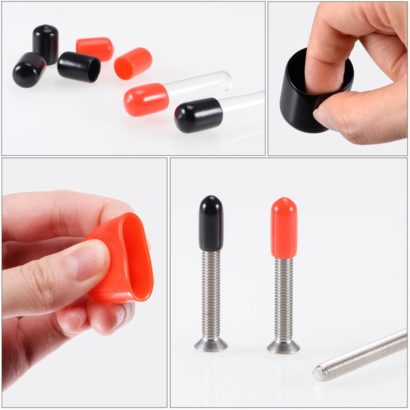 sourcing map 100pcs Round Rubber End Caps Protective Caps 1/8"