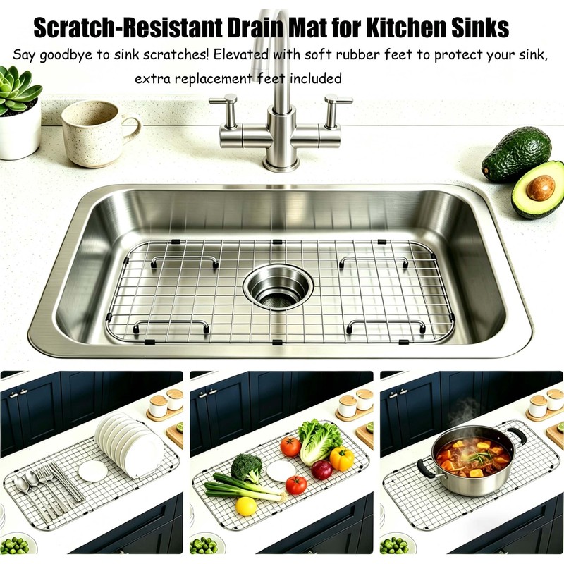 Sink Protectors for Kitchen Sink Bottom, 304 Stainless Steel 27