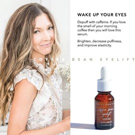 Pretty Farm Girl Coffee Bean Eye Serum – Depuffing & Smoothing Formula with Organic Extract – Lightweight Hydrating Dropper Serum for Dark Circles & All Skin Types - 0.5 oz