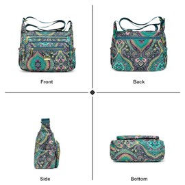 LassZone Crossbody Bag for Women Waterproof Nylon Shoulder Handbags Multi Pocket Casual Messenger Bag Travel Purse for Work School Daily Use