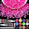 Towenm 8000PCS 2mm Resin Rhinestones for Crafting, Hot Pink AB