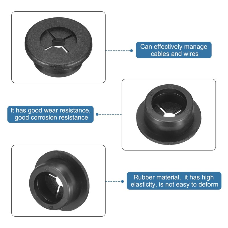 QUARKZMAN Pack of 6 Cable Grommets, 7/8 Inch (22 mm)