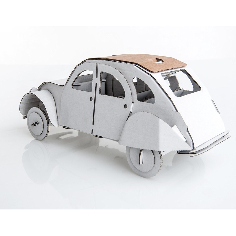 Leolandia Dose Schnecke, vormontiert Creative Karton Auto Modell, Weiß