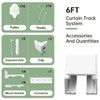 MaKefeile Curtain Tracks Ceiling Wall Mounted Heavy-Duty Curtains Rails Room