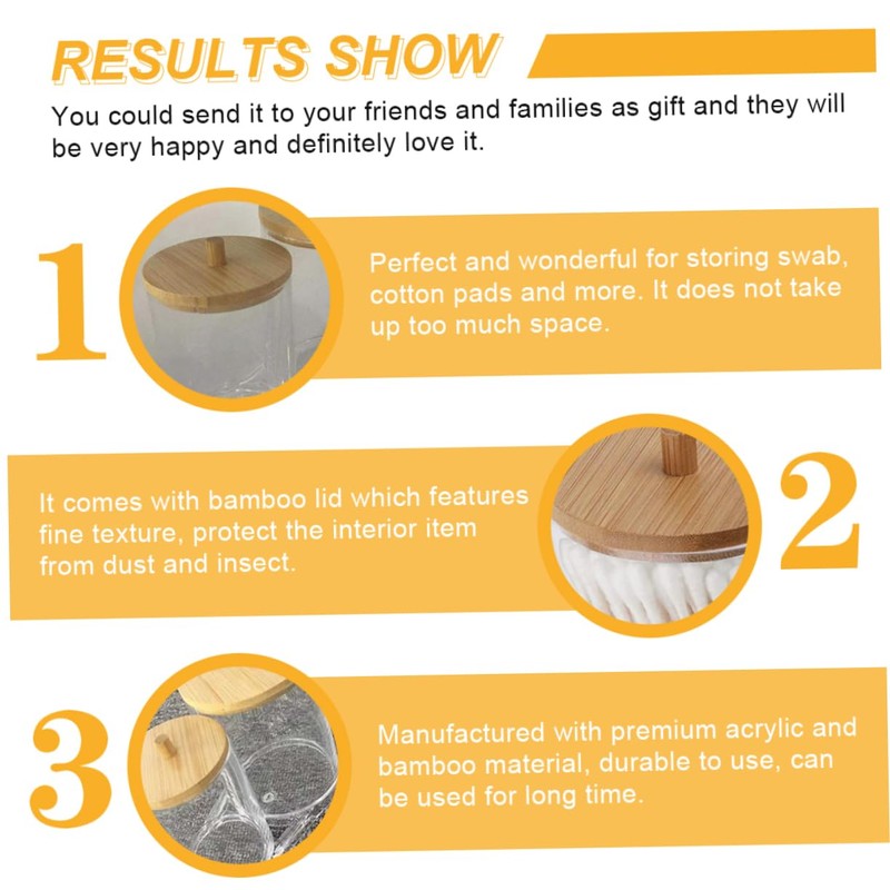 WOONEKY Make up Brush Storage Bamboo Lids Swab Organizer Home