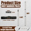 10FT Dust Barrier Poles 4 Pack, Stainless Steel Retractable Zipper