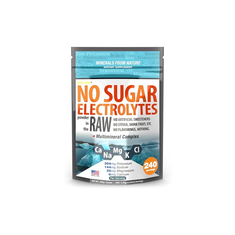Polvo de electrolitos sin azúcar en bruto | Mezclar en