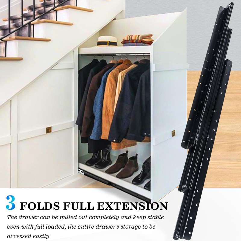 VAGUDE Undermount Heavy Duty Drawer Slides Bottom Mounted Full Extension