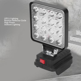 48 W 4800 Lm Arbeitsleuchte mit 16 LEDs, 3-Stunden-Netzschalter, Niederspannungs-Schutzblende für BL1850 18 V Li-Akku, Ideal für den Einsatz Im Freien, Im Automobilbereich und Im