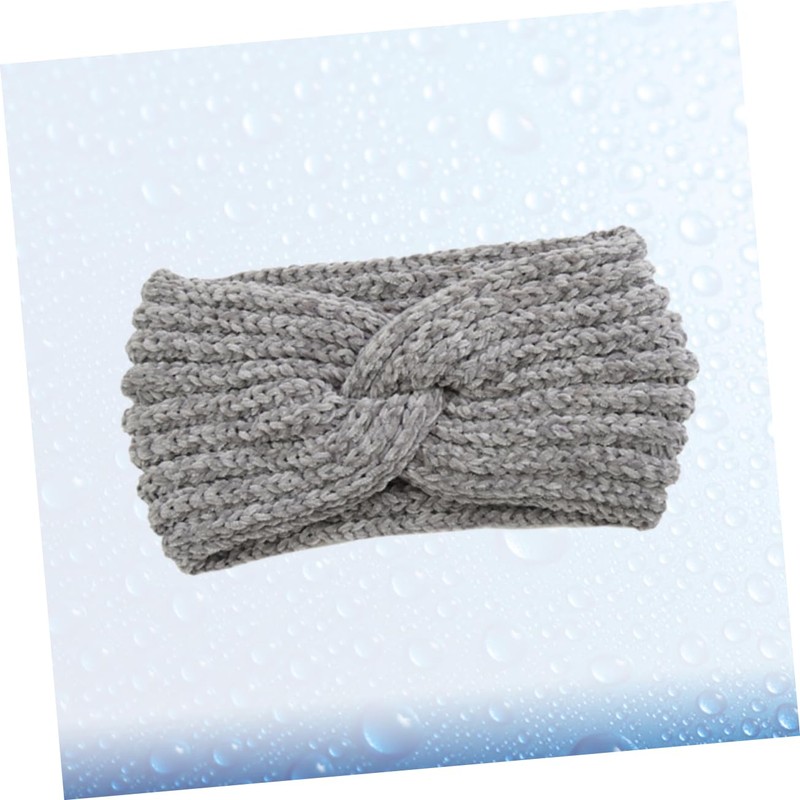 Mikinona Knitted Headband Headwrap for Women Girls Grey Warm Woolen