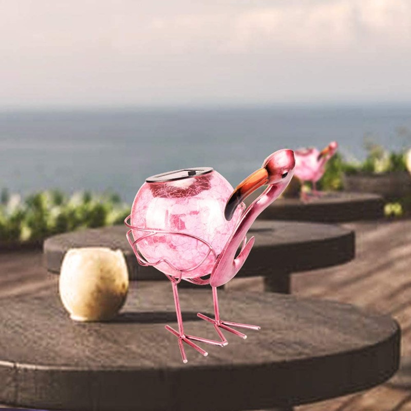 Solar Lantern Outdoor Decorative Waterproof LED Solar Lights Flamingo Tabletop