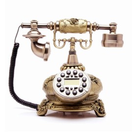 TelPal Retro Telephone, Vintage Bronze Classic Antique Style Landline Phone for Home, Office, Film & Vintage Décor, Classic Old Fashioned Desk Telephone with Redial, Real Working & Decorative Phone