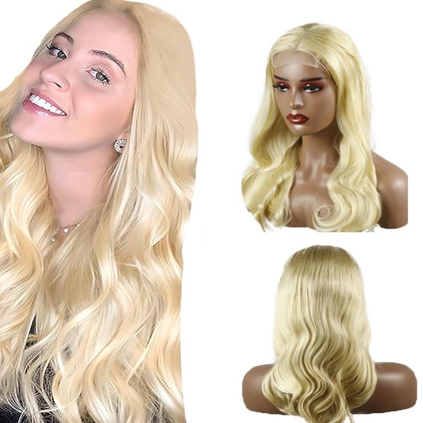 Weeybay 4x4 HD Transparent Lace Front Wigs #613 Blonde Body