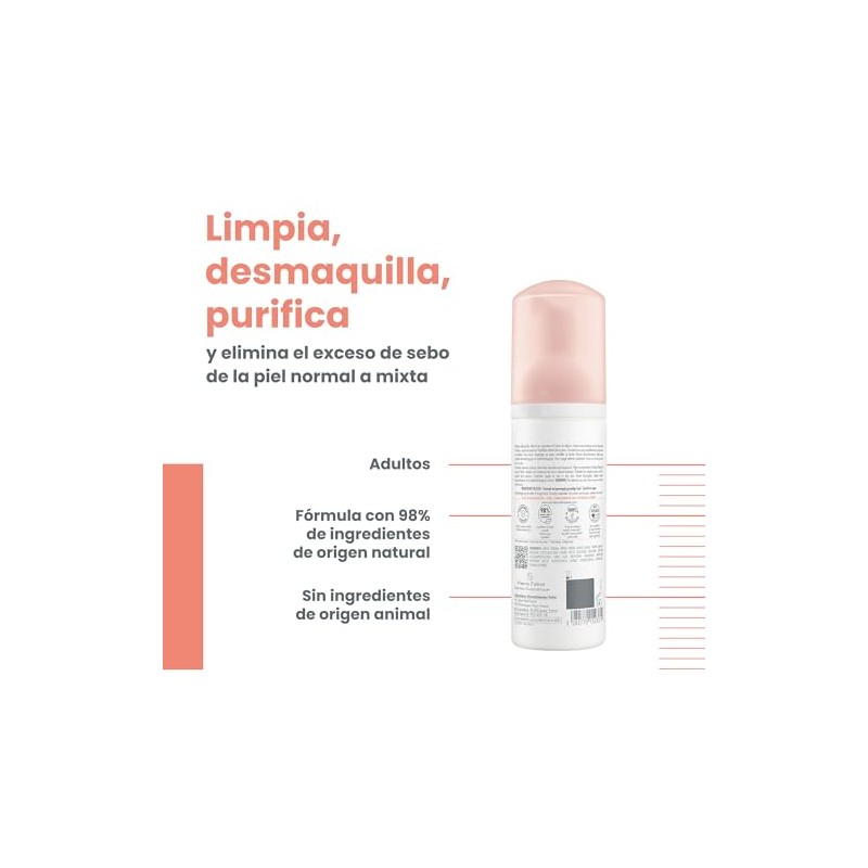 AVENE, Espuma Limpiadora Facial, desmaquilla y purifica, piel normal a