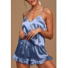 CHYRII Women's Sexy Ruffled Racerback Pajamas Sets Satin Silk Cami