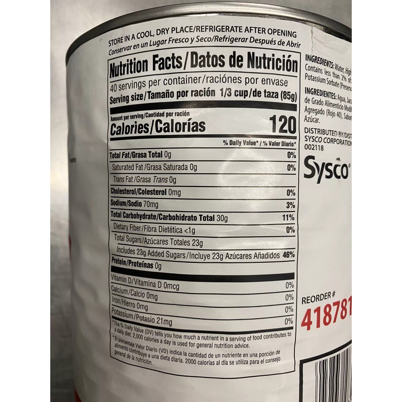 Sysco Classic Strawberry Glaze 7.5 Lbs~Naturally Flavored,Ready To Use, BB.04/26